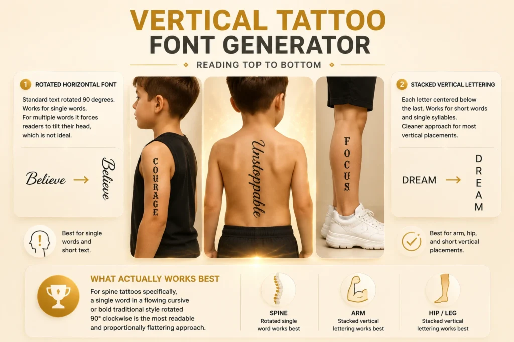 Vertical Tattoo Font Generator