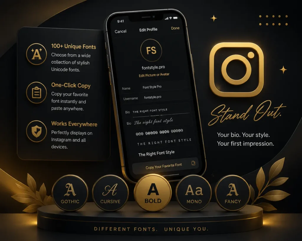 instagram bio font style