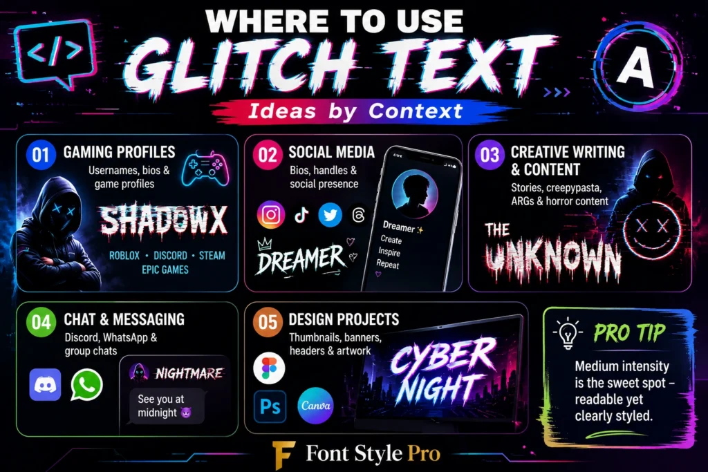 Where to Use Glitch Text Ideas by Context, Glitch Text Generator