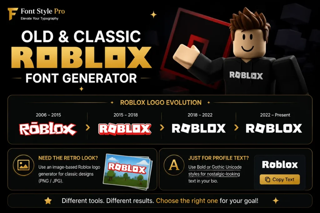 Old and Classic Roblox Font Generator