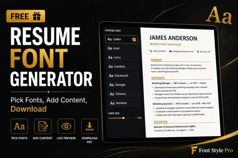 resume font generator